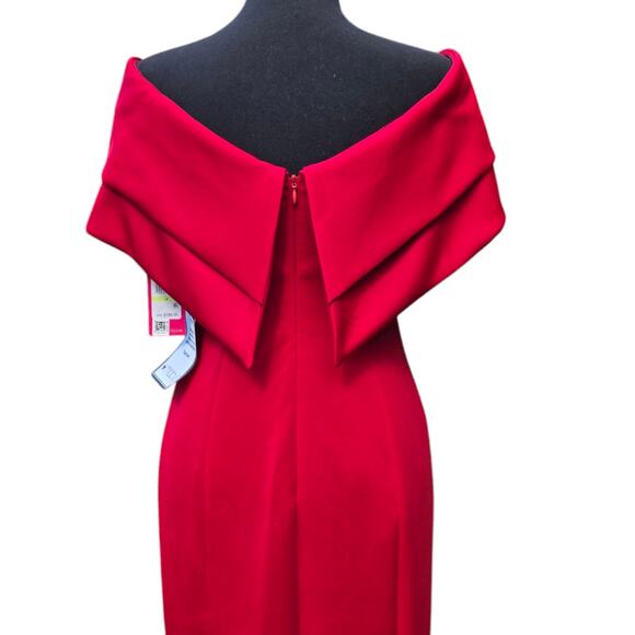 Vince Camuto Off the Shoulder Scuba Gown Red Dress Size 4 - Picture 4 of 10